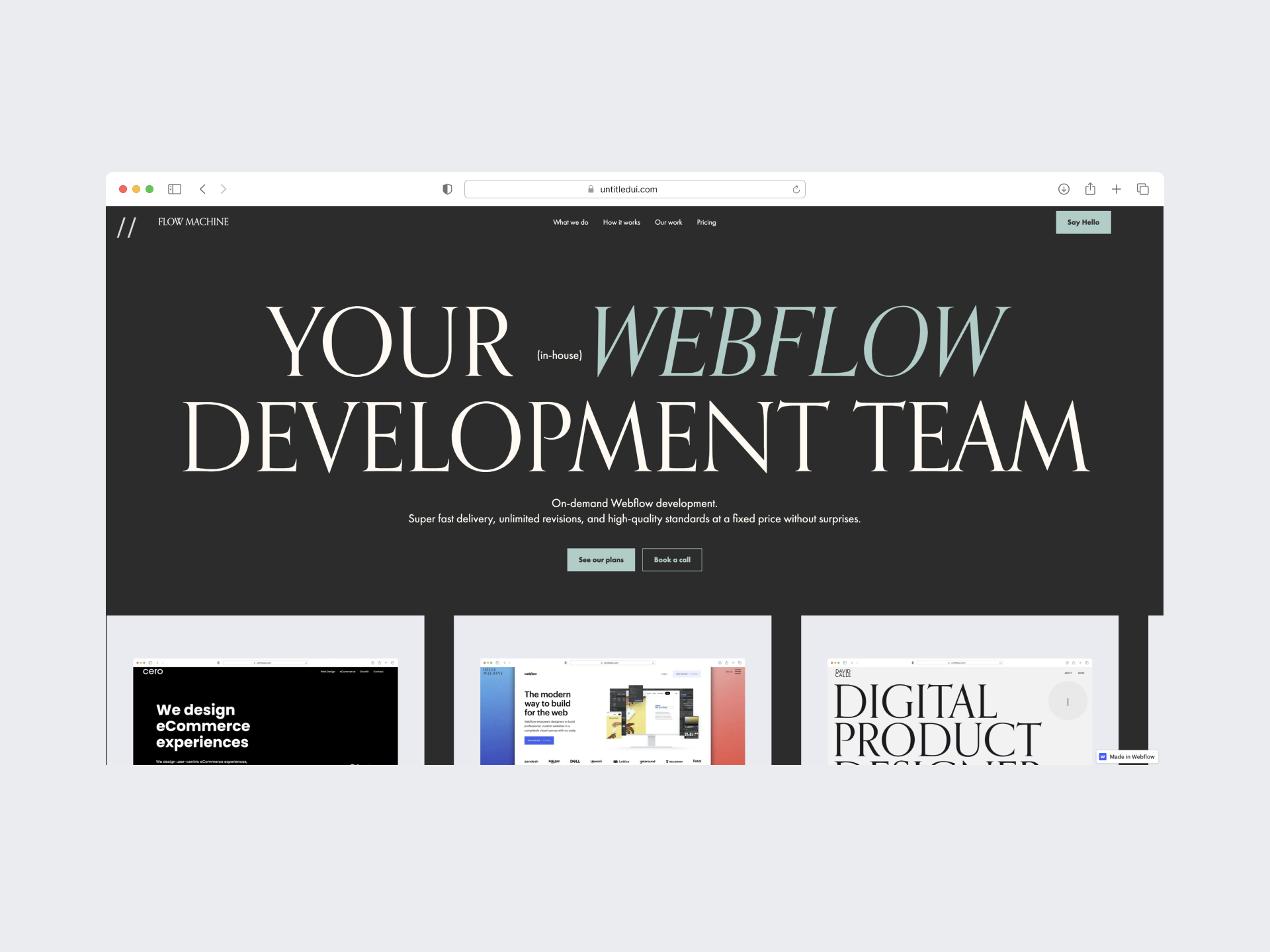 Flow Machine. Webflow development subscription service